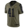 Herren New Orleans Saints Trikot Alvin Kamara 41 Nike 2021 Salute to Service